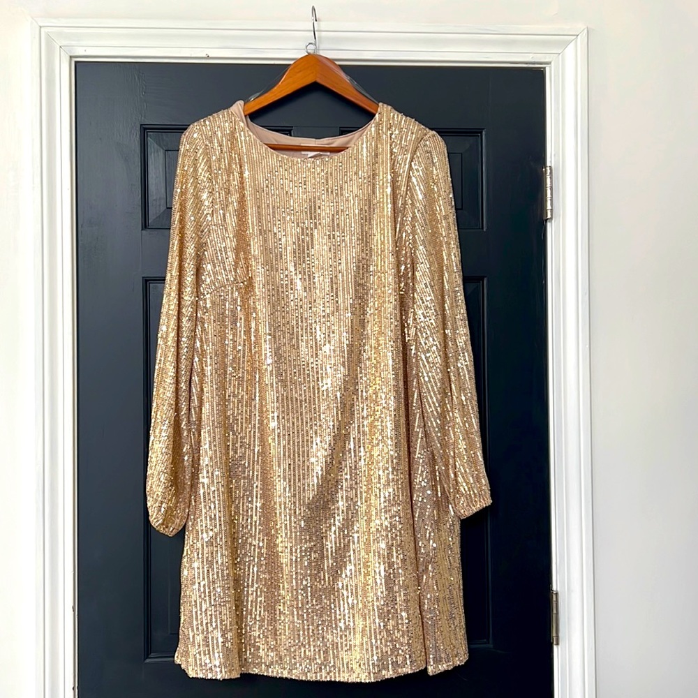 Chic Soul Gold Sequin Dress